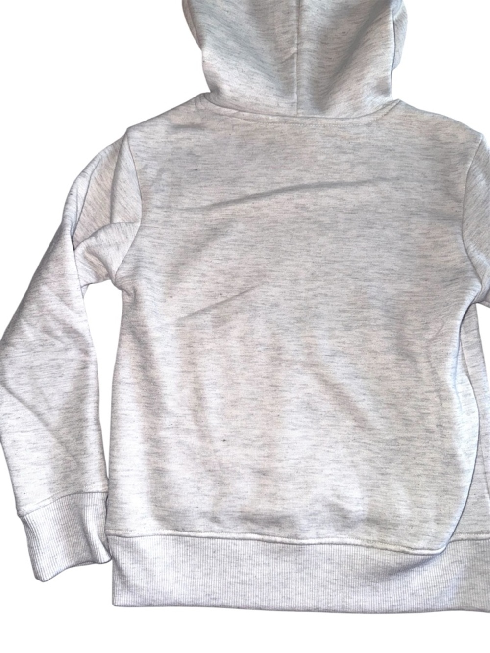 Girl’s New Balance Light Gray Grey Hooded Pullover Sweatshirt Kids 8 Unisex Boys - Picture 6 of 8
